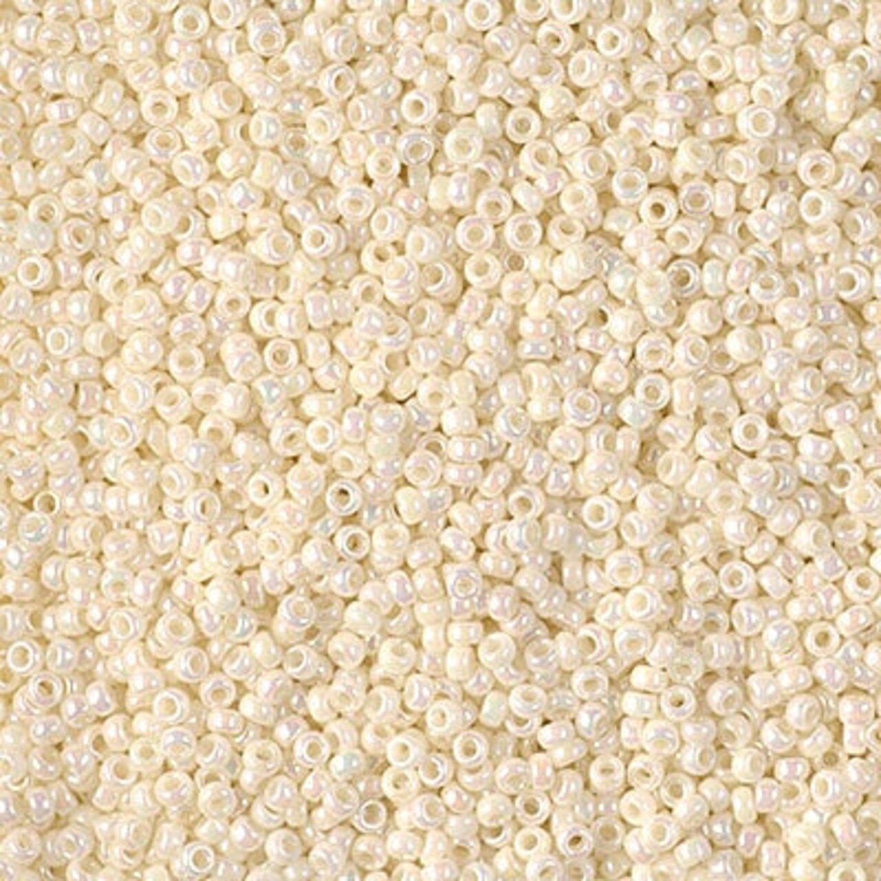Miyuki 15/0 Round Seed Bead, 15-0486, Ivory Pearl Ceylon AB, 8 grams